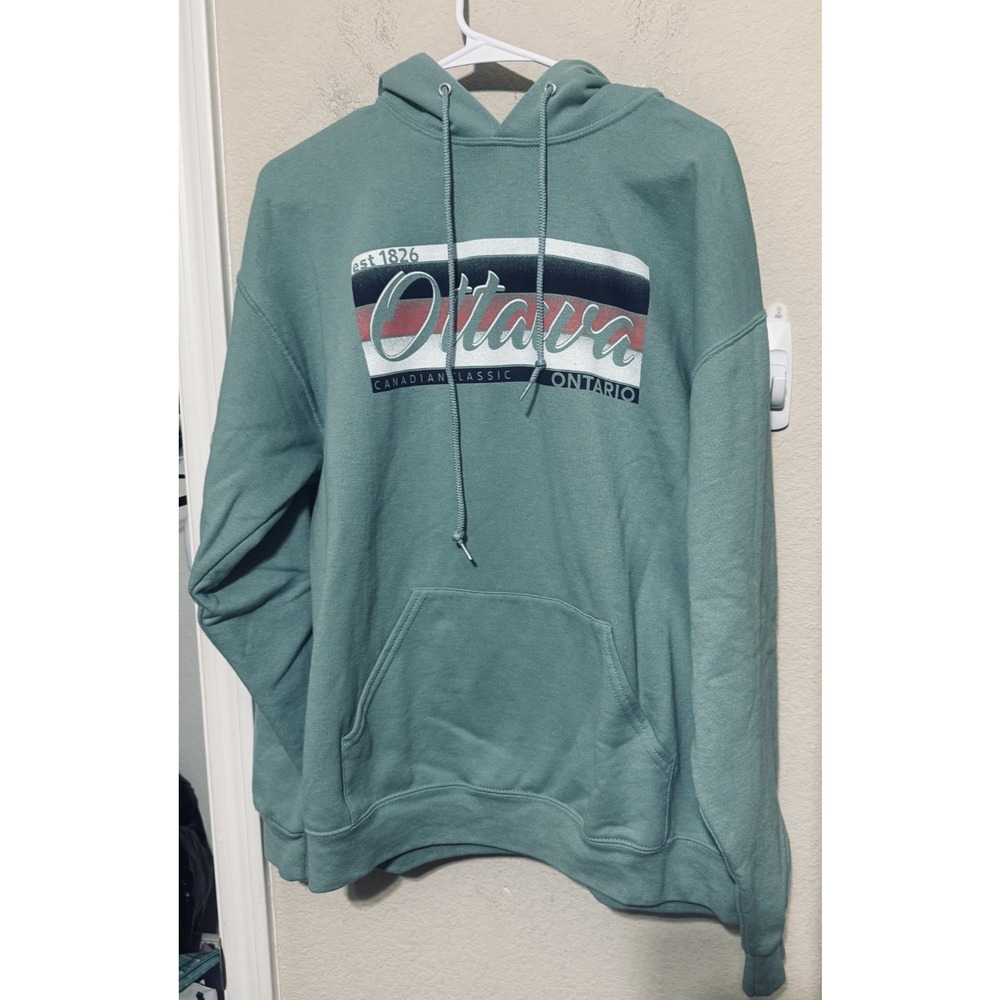 Ottawa Ontario Canada Green Pullover Hoodie Unisex Large‎ souvenir travel